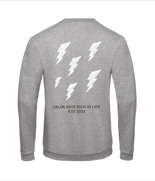 De bliksem sweater grijs