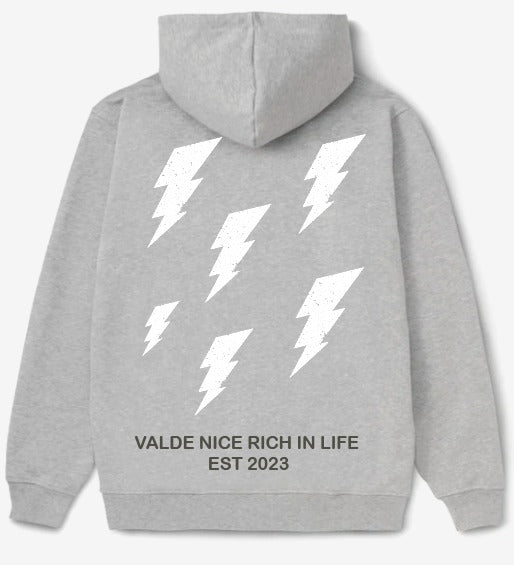 De grijze bliksem hoodie